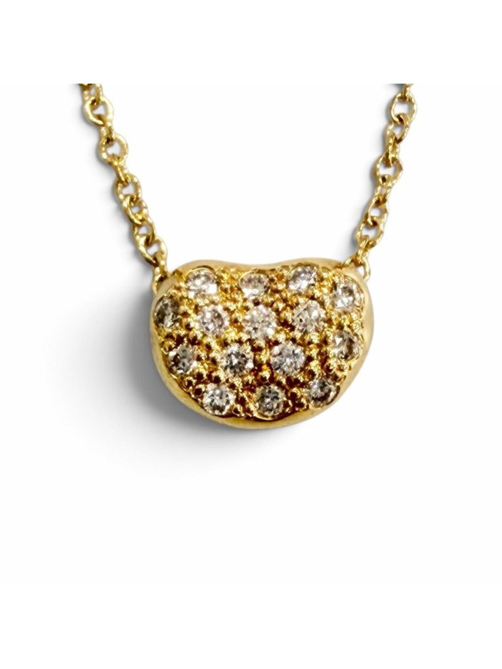 Tiffany & Co Elsa Peretti Bean Design Pendant Pave Diamond
